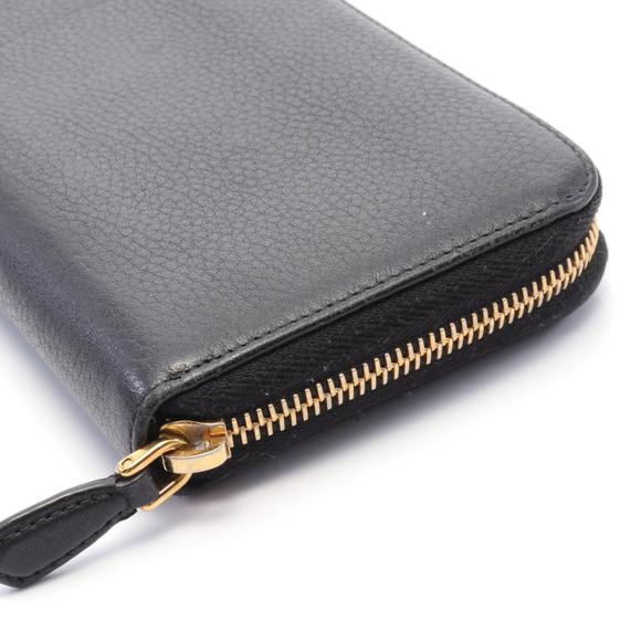 PRADA Round Long Wallet Leather Black - Picture 7 of 9